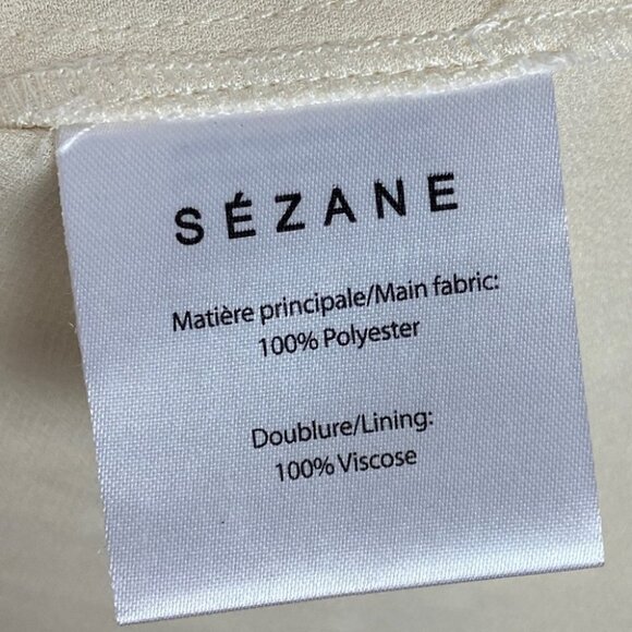 Sezane Jenna Blouse in Satin Ecru Off White Tie‎ Waist Size 36 or 4 French Top - Picture 7 of 11